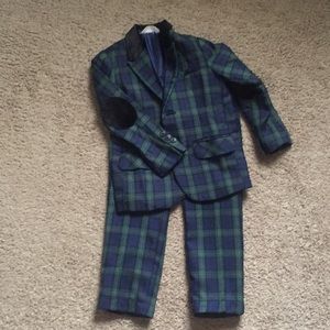 Cat and Jack Navy Green Tartan Christmas Suit